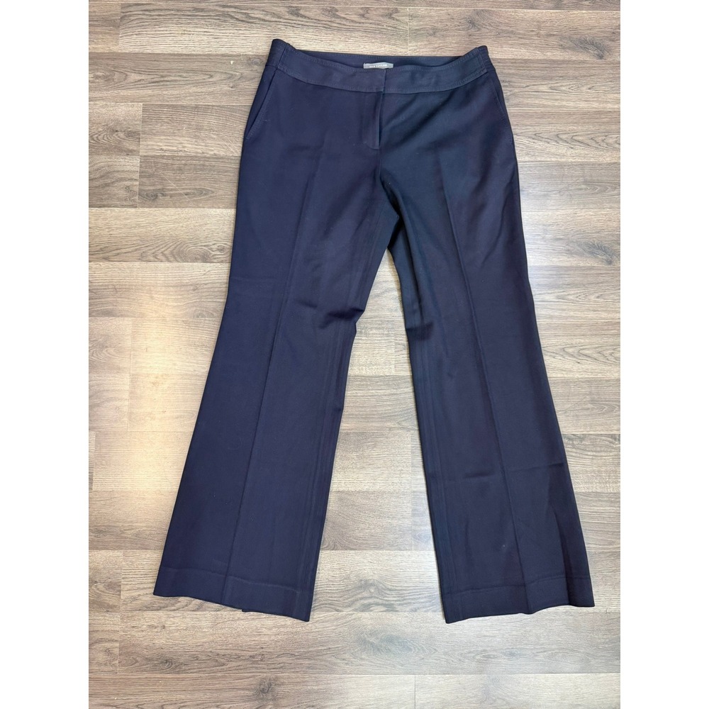 Ann Taylor Lindsay Navy Blue Wide Leg Trouser Dress Pants Size 8